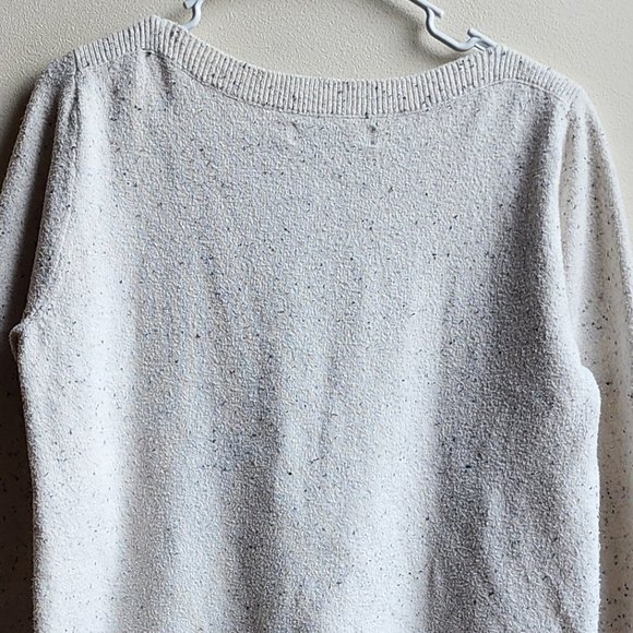 LOFT Oatmeal Speckled Crew Neck Sweater Size Large - Picture 11 of 13